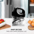 OVENTE 5-Speed Electric Hand Mixer, Stainless Steel Mixing Whisk, Portable & Lightweight 150W Motor, Black HM151B