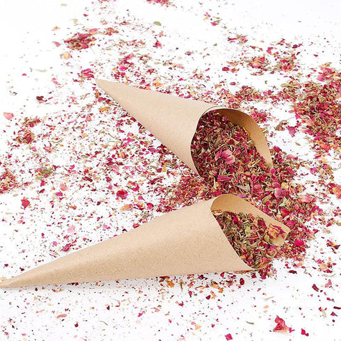 30 Pcs Kraft Paper Confetti Cones, 17x17cm Wedding Confetti Cones