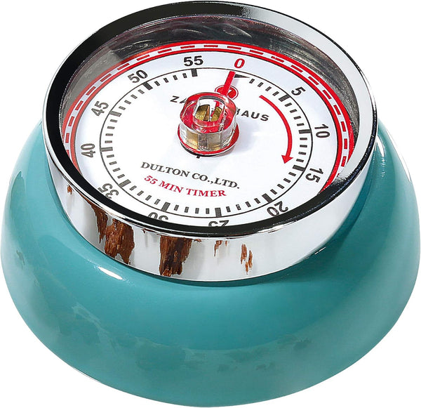 Zassenhaus Magnetic Retro Kitchen Timer - 60 Minute, 2.75-Inch, Teal