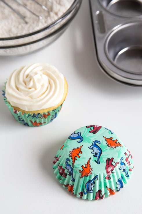 Fox Run Dinosaur Paper Muffin and Cupcake Liners, Set of 50