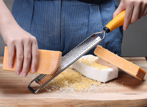 Deiss PRO Citrus Lemon Zester & Cheese Grater - Razor-Sharp Stainless Steel Blade, Dishwasher Safe