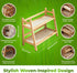 SQUISHYSOFTIES 2 Countertop Counter Wicker Look Coffee Station Organizer, Tier Bamboo Mug Holder Organizer, Kitchen