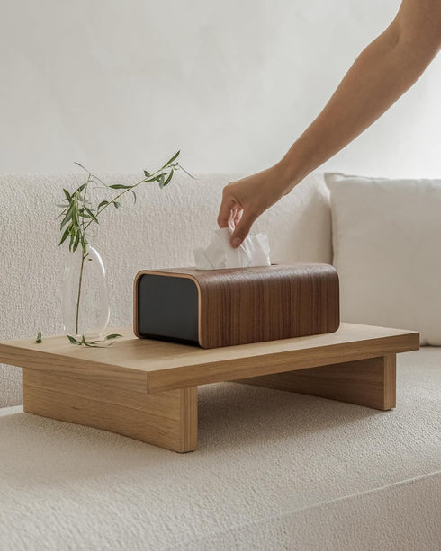 Kazai. Tissue Box Cover 'Toke' | Real Wood Veneer, FSC Certified | Decorative Rectangle Tissue Holder for Bathroom