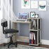 Furinno Efficient Home Laptop Notebook Computer Desk with Square Shelves, Sonoma Oak/White Finish
