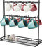 OROPY 14-Hook Coffee Mug Holder for Countertop, 2 Tier Mug Display Stand with Heavy Duty Metal Base
