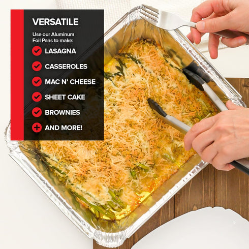 Disposable Foil Pans with Lids (Set of 20), Heavy Duty Aluminum Baking Tins for Cooking, Storing