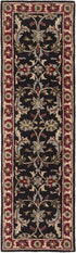 SAFAVIEH Heritage Collection Runner Rug, 2'3" x 8', Handmade Traditional Oriental Wool in Chocolate & Red, Ideal for