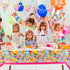 Sweet Candy Lollipop Plastic Tablecloth - Rectangle Disposable Table Cover for Candyland Themed Party, 52 x 90 inches
