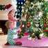 Pink Christmas Tree Skirt, 48 inch Large Sequin Xmas Tree Mat, Double Layers Glitter Decorations for 7.5 Ft Tree