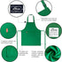 Kids Apron and Chef Hat Set - Adjustable Bib Apron with 2 Pockets for Boys Girls Kitchen Cooking (6-12 Year, Green)