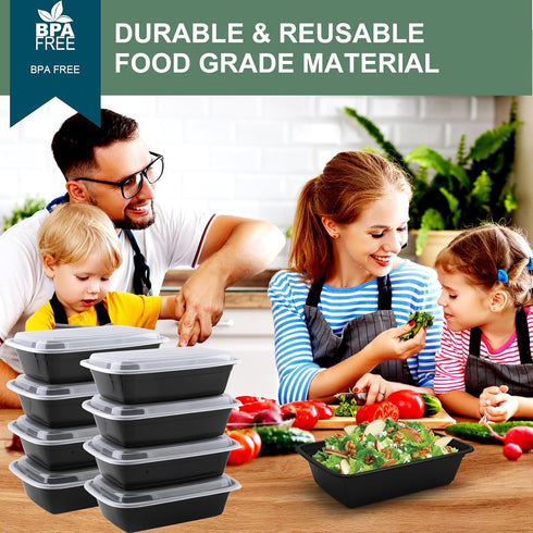 50 Pack 38 oz, vivigu Meal Prep Containers Leakproof To Go Food Containers, Disposable & Reusable Food Prep Containers