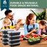 50 Pack 38 oz, vivigu Meal Prep Containers Leakproof To Go Food Containers, Disposable & Reusable Food Prep Containers