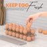 Utopia Home Egg Container with Lid and Handle for Refrigerator - Pack of 2 - Clear Stackable Holder for Kitchen Storage