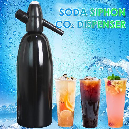 1L 8 CO2 Soda Siphon, Carbonated Water Machine, Soda Maker, Portable Aluminium Sparkling Water Maker for Home Bar