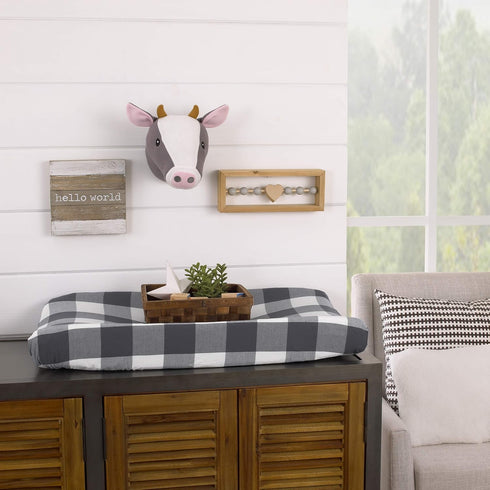 NoJo Plush Fleece Grey & White Cow Head Wall Decor - Charcoal, White, Peach