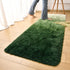 DweIke Luxury Shag Area Rug, 2x6 Feet Gradient Dark Green Rug Runner, Non-Slip Extra Comfy Plush Bedroom Decor
