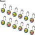 Sunlit Luxury Design Glitter Round Colorful Diamond Crystal Gem Bling Shower Curtain Hooks - Rust Proof Metal