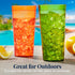 US Acrylic Café Plastic Reusable Tumblers, Set of 12, 32-ounce Iced-Tea Cups, BPA-free