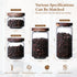 720ML/24Oz Clear Glass Storage Canister with Airtight Wood Lid, Modern Decorative Container for Coffee, Spice, Candy