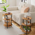 3 Simple Trending Side Table Living Room, Small Round End Table, Tiers Accent Table for Small Spaces, Rustic Brown