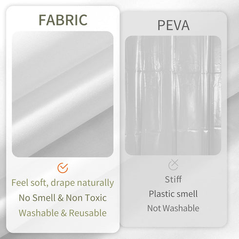 ALYVIA SPRING Extra Long Fabric Shower Curtain Liner, Waterproof 72" x 84", Soft & Lightweight with Magnets
