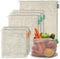 6 Reusable Produce Bags, Organic Cotton Mesh Grocery Bags, Washable, for Vegetables
