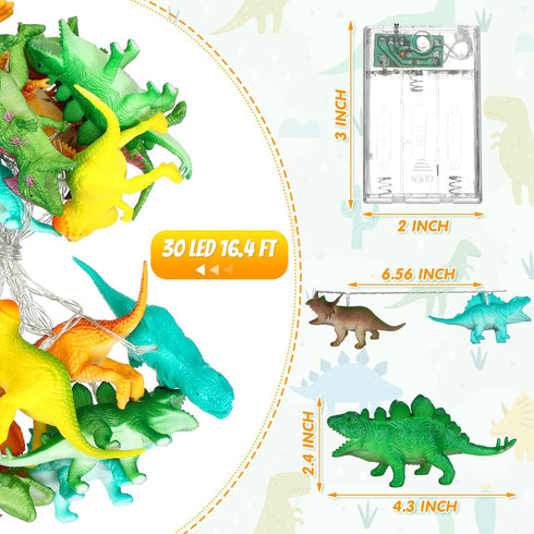 30 16.4 Riakrum LED FT Dinosaur String Lights for Boys Room Battery Operated Dinosaur Lights String Dino Light for Boys