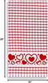 Set 4 Cackleberry Home Bubbly Hearts Windowpane Check Cotton Terrycloth Kitchen Towels