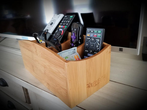 Natural Bamboo Organizer, Kitchen Counter Utensil Storage, Home Office Desk Caddy, Living Room Remote Holder