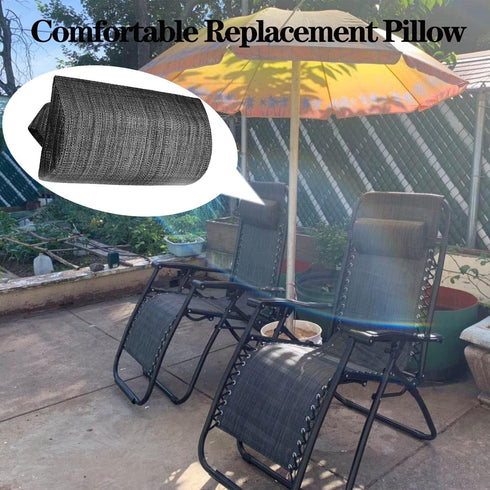 Set 2 Zero Gravity Chair of Replacement Pillow Headrest with Elastic Band, Universal Soft Removable Padded Cushion Head