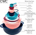 COOK WITH COLOR 8 Piece Nesting Bowls Set - Includes Mixing Bowls, Colander, Sifter, Measuring Cups, Navy