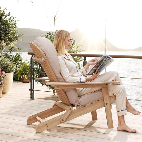 Beige,1 UDPATIO Adirondack Chair Cushion with Ties - Fade-Resistant Waterproof Outdoor Recliner High Back Seat Pads