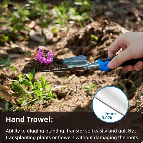 Yellow Gardening Shovel, Digging Trowel for Lawn Planting, Alloy Spade with Rubber Handle