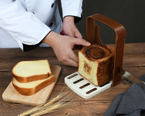 4 Bread Slicer for Homemade Bread Slice Thickness Bread Cutting Guide Plastic Foldable Compact Sandwich Loaf Slicer