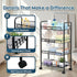 4 LOFTEY Tier Rolling Storage Cart, Small Metal Utility Cart on Wheels, Rolling Organizer Carts for Kitchen, Bathroom