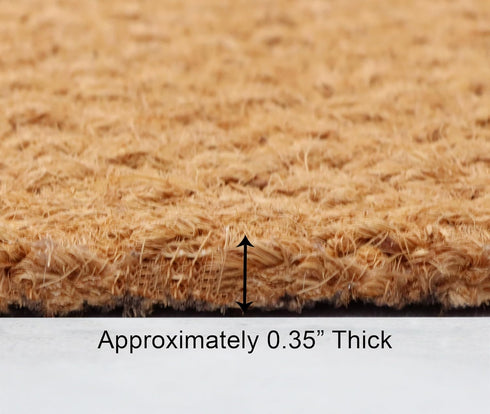 Woven Coir Doormat - 2 Pack Non-Slip Heavy Duty Welcome Mat, Easy Clean Durable Entryway Front Door High Traffic