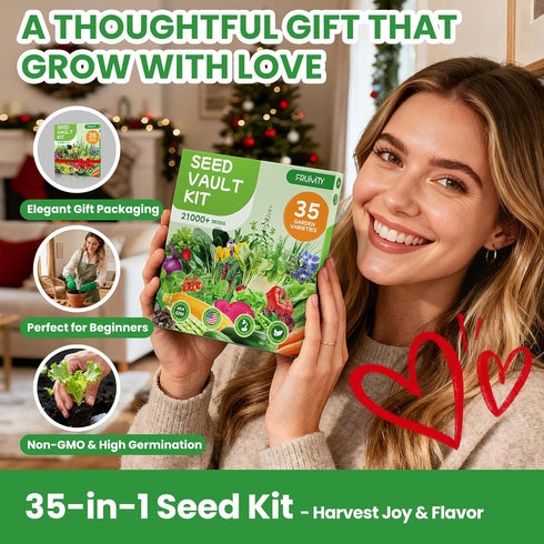 35 Pack 21000+ Set Heirloom Seeds Variety - Non-GMO Seeds for Planting Vegetables and Fruits, Home Garden Seeds