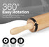 All-Purpose 17.6 Inch Beech Wood Non-Stick Rolling Pin for Baking, Pizza, Pasta, Pie, Cookies, Pastry