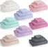 Peryiter 32 Pcs Bath Towels and Washcloths 6 Sets Microfiber Coral Velvet