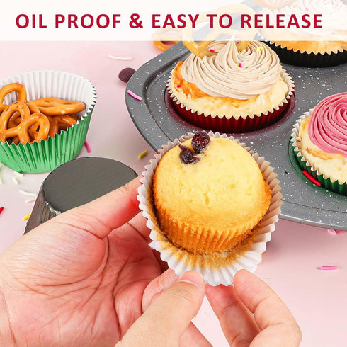 Caperci Black Foil Cupcake Muffin Liners, Standard Size Baking Cups, 150-Pack, Premium Greaseproof & Sturdy