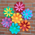10 inch Giant 3D Rainbow Paper Flower, Pack of 7 with Stickers for Flower Wall Stickers Room Decor