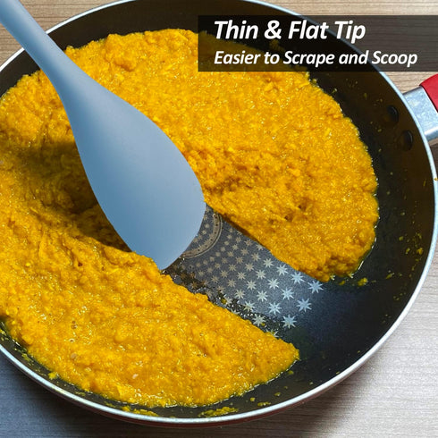 Upgrade Silicone Spatula Spoon Set, VOVOLY Heat Resistant Rubber Spoonula, Non-Stick Flexible Scrapers, 3 Pack