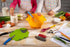 Kuhn Rikon Kinderkitchen Kids Cutting Set, 2 Pieces, Green/Black/Red | Sheep Cutting Board & Cat Knife