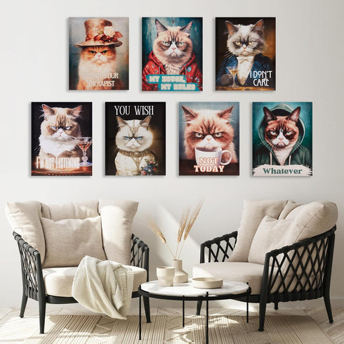 Madison Park Grumpy Cat Wall Décor, Funny Home Office and Bathroom Decor, Gifts for Cat Lovers, My House Rules