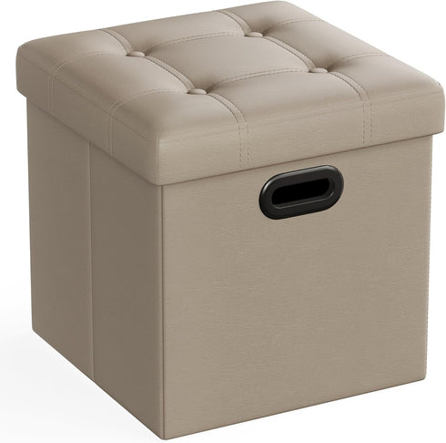 SONGMICS Mazie Collection - 15 Inches Ottoman with Storage, Footstool, Storage Ottoman
