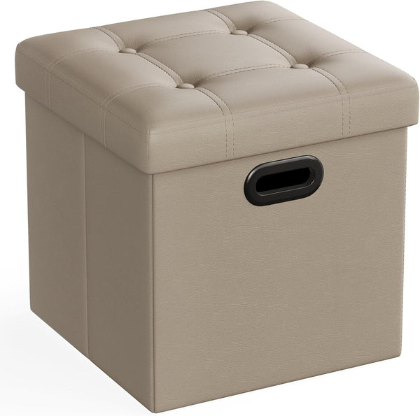 SONGMICS Mazie Collection - 15 Inches Ottoman with Storage, Footstool, Storage Ottoman