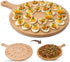 Namre' 24 Deviled Egg Tray for Eggs Wooden Deviled Egg Plate & Holder with Handle, Reversible Pizza Peel & Serving