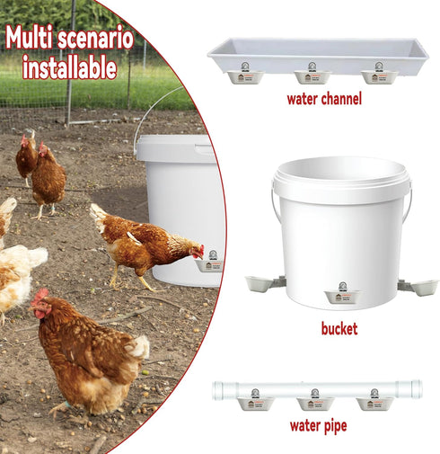 XINYI 2pcs Chinchillas, Aluminum Alloy Chicken Water Cups, Automatic Metal Chicken Water Feeder for Dog, Cat, Bunnies
