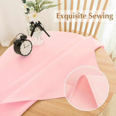 2 Pack 36X36 Inch Small Square Table Cloth Pink Tablecloth Washable Polyester Solid Tables Cover for Night Stand End