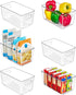 Vtopmart Clear Plastic Pantry Organizer Bins - 6 PCS Food Storage Bins with Handle for Refrigerator, Kitchen,